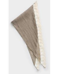 Simon's - Lace Trim Triangular Scarf - Lyst