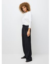 Contemporaine - Essentiel Touch Of Wool Pinstriped Pant Fit: Wide Leg, Mid Rise - Lyst