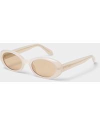 Quay - Felt Cute Narrow Oval Sunglasses - Lyst