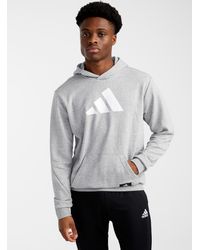 adidas 3-stripe Loose Heathered Gray Sweatshirt (men, Gray, Large)