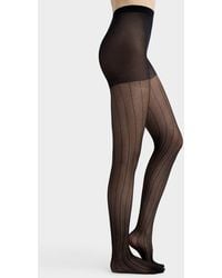 Simon's - Vertical Stripe Sheer Pantyhose Exclusive Collection From Italy - Lyst