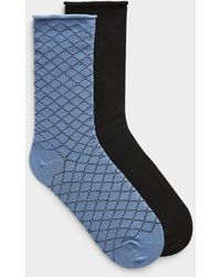 Simon's - Solid/checks Socks 2 - Lyst