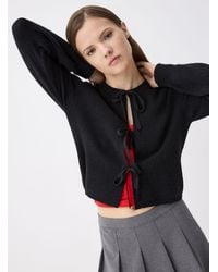Twik - Three Bows Ribbed Cardigan - Lyst