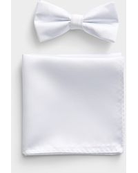 Le 31 - Solid Bow Tie And Pocket Square Set - Lyst