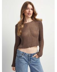 Icône - Mesh Weave Cropped Sweater - Lyst
