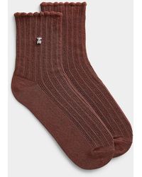Simon's - Charm Ribbed Socks - Lyst