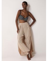 Simon's - Crinkled Crepe Split Pant - Lyst