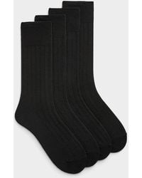 Calvin Klein - Neutral Ribbed Dress Socks 4 - Lyst