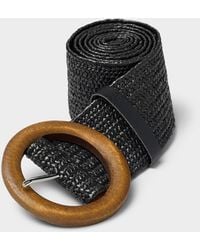 Simon's - Wooden Buckle Braided Faux - Lyst