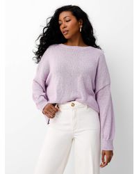 TheKorner - Terry Effect Lilac Loose Sweater - Lyst