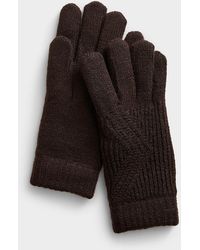 Simon's - Geo Ribbed Gloves - Lyst