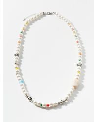 Le 31 - Skull And Pearly Bead Necklace - Lyst