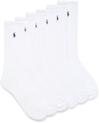 Polo Ralph Lauren - Embroidered Logo Ribbed Socks 6 - Lyst