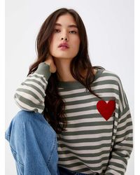 Twik - Fleece Heart Striped Sweater - Lyst