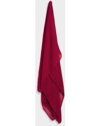Simon's - Rolled Trim Solid Scarf - Lyst