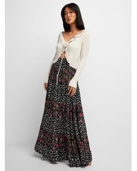 Icône - Floral Patchwork Maxi Tiered Skirt - Lyst