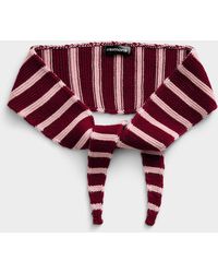 Simon's - Striped Knit Narrow Scarf - Lyst