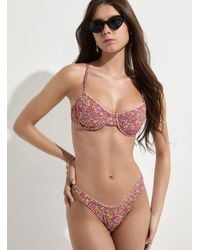 Simon's - Ditsy Floral And Lace Cheeky Bikini Bottom - Lyst