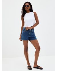 Mavi - Heidi Medium Indigo Short Fit: Relaxed Leg, High Rise - Lyst