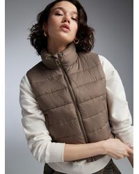 ONLY - Cropped Quilted Sleeveless Jacket - Lyst