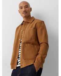 only & sons utility overshirt in beige