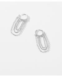 Simon's - Hanging Chain Small Hoops - Lyst
