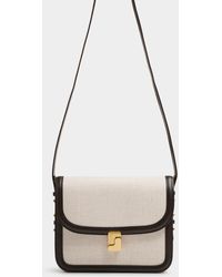 Soeur - Bellissima Leather And Cotton Saddle Bag - Lyst