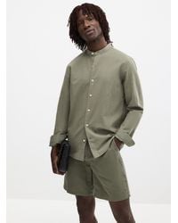 Le 31 - Officer Collar Linen Shirt Slim Fit - Lyst