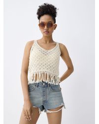 Twik - Fringed Openwork Knit Cami - Lyst