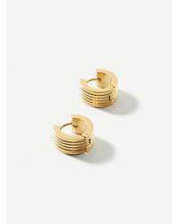 Simon's - Large Grooved Hoops - Lyst