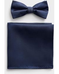 Le 31 - Solid Bow Tie And Pocket Square Set - Lyst