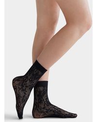 Pretty Polly - Fishnet And Floral Ankle Sock - Lyst