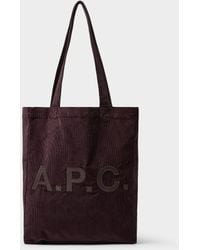 A.P.C. - Lou Small Corduroy Tote Bag - Lyst