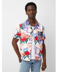 Native Youth Vibrant Flower Camp Shirt - Multicolour