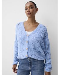Contemporaine - Touch Of Wool And Mohair Loose Openwork Cardigan - Lyst