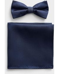 Le 31 - Solid Bow Tie And Pocket Square Set - Lyst