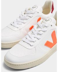 Veja Shoes V-10 Cwl White / Orange Fluo / Marsala for Men | Lyst