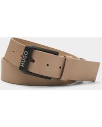 HUGO - Gelio Matte Leather Belt - Lyst