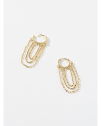 Simon's - Hanging Chain Small Hoops - Lyst