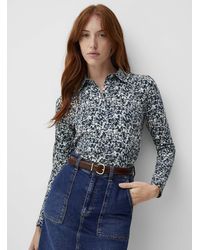 Contemporaine - Patterned Jersey Polo Shirt - Lyst