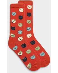 Simon's - Expressive Cat Socks - Lyst