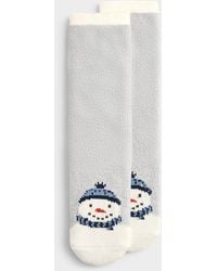 Simon's - Snowman Plush Socks Christmas Collection - Lyst