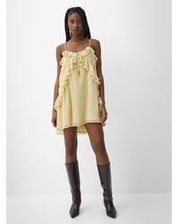 Icône - Ruffled Sheer Chiffon Minidress - Lyst