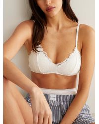 Miiyu - Modal And Lace Triangle Bralette - Lyst
