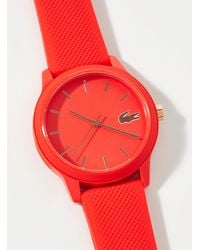 Lacoste Red Silicone Band Watch