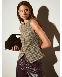 Icône - Dense Knit Covered Buttons Elongated Vest - Lyst