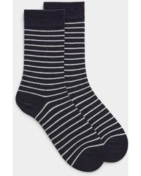 Le 31 - Striped Merino Wool Sock - Lyst