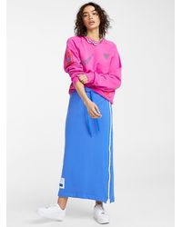 nike zip side blue maxi skirt
