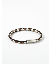 BOSS by HUGO BOSS Magnetic Braided Leather Bracelet - Brown