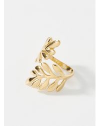 Simon's - Golden Foliage Open Ring - Lyst